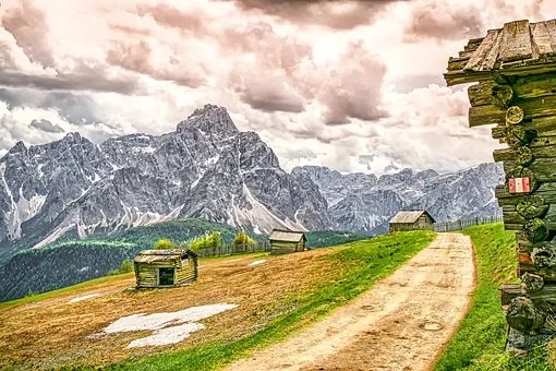 Trails near a mountain